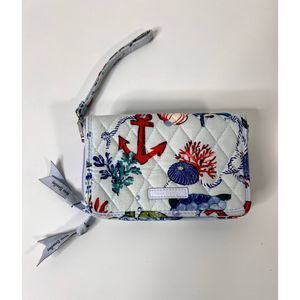 Vera Bradley Anchors Aweigh RFID Blue Nautical Coastal Sea Wallet Clutch